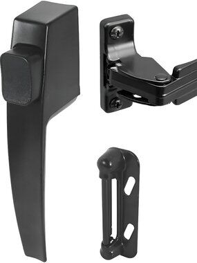 Push Button Latch‎ Set for Screen & Storm Doors, Black (1 Set) -D